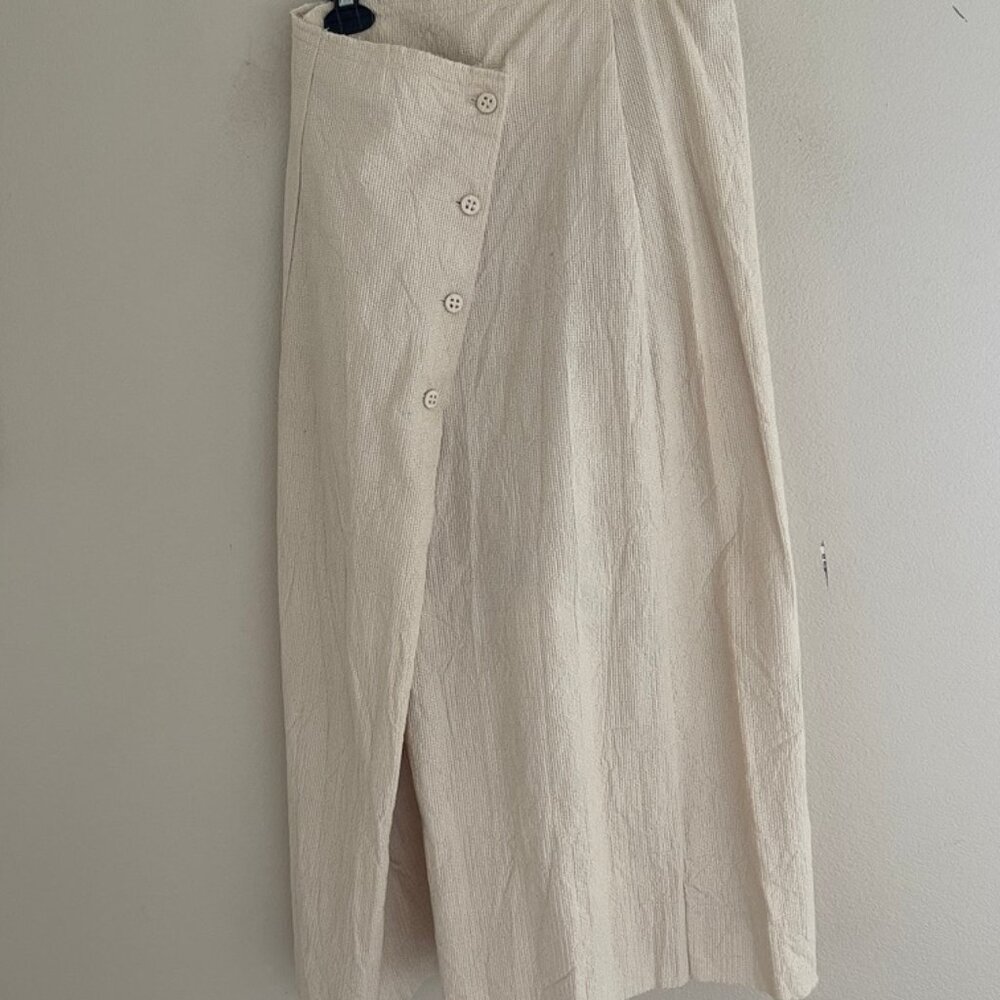 RUNDHOLZ DIP Cream Colored Long Cotton Skirt/Pants is NWOT! SMALL; Retail $430!!